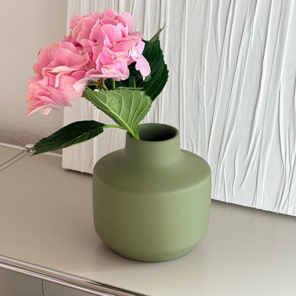 Keramikvase MILANO 19 cm grün