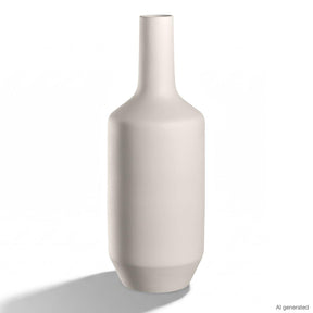 Keramikvase MILANO creme, bauchige Form mit schmalem Hals, vor weißem Hintergrund