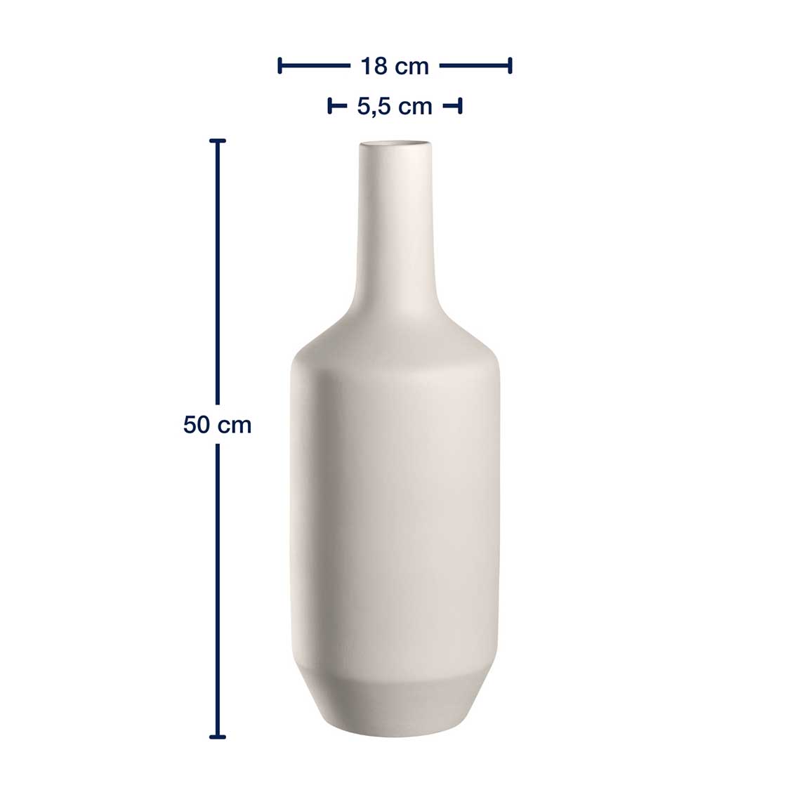 Keramikvase MILANO 50 cm creme