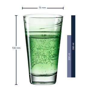 Trinkglas VARIO STRUTTURA  280 ml grün 6er-Set