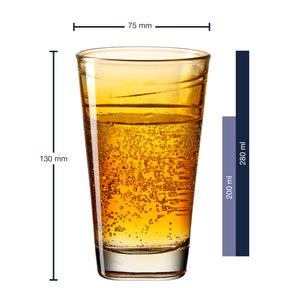 Trinkglas VARIO STRUTTURA 280 ml orange 6er-Set