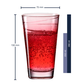 Trinkglas VARIO STRUTTURA  280 ml rot 6er-Set