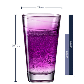 Trinkglas VARIO STRUTTURA  280 ml violett 6er-Set
