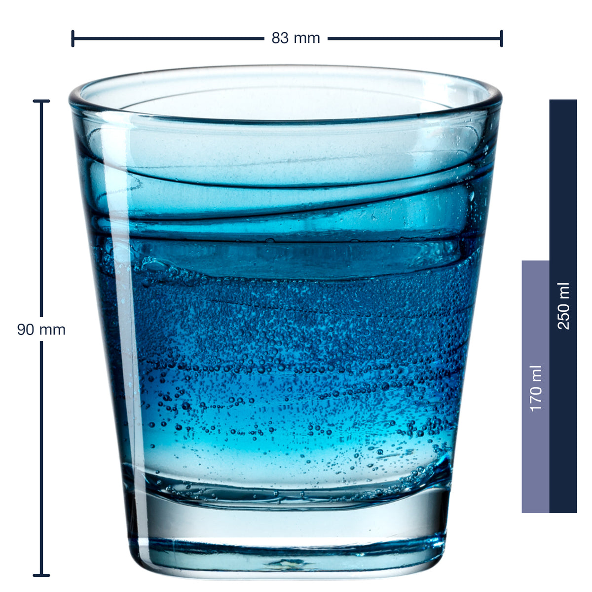 Massangaben zu Trinkglas VARIO STRUTTURA 250 ml blau
