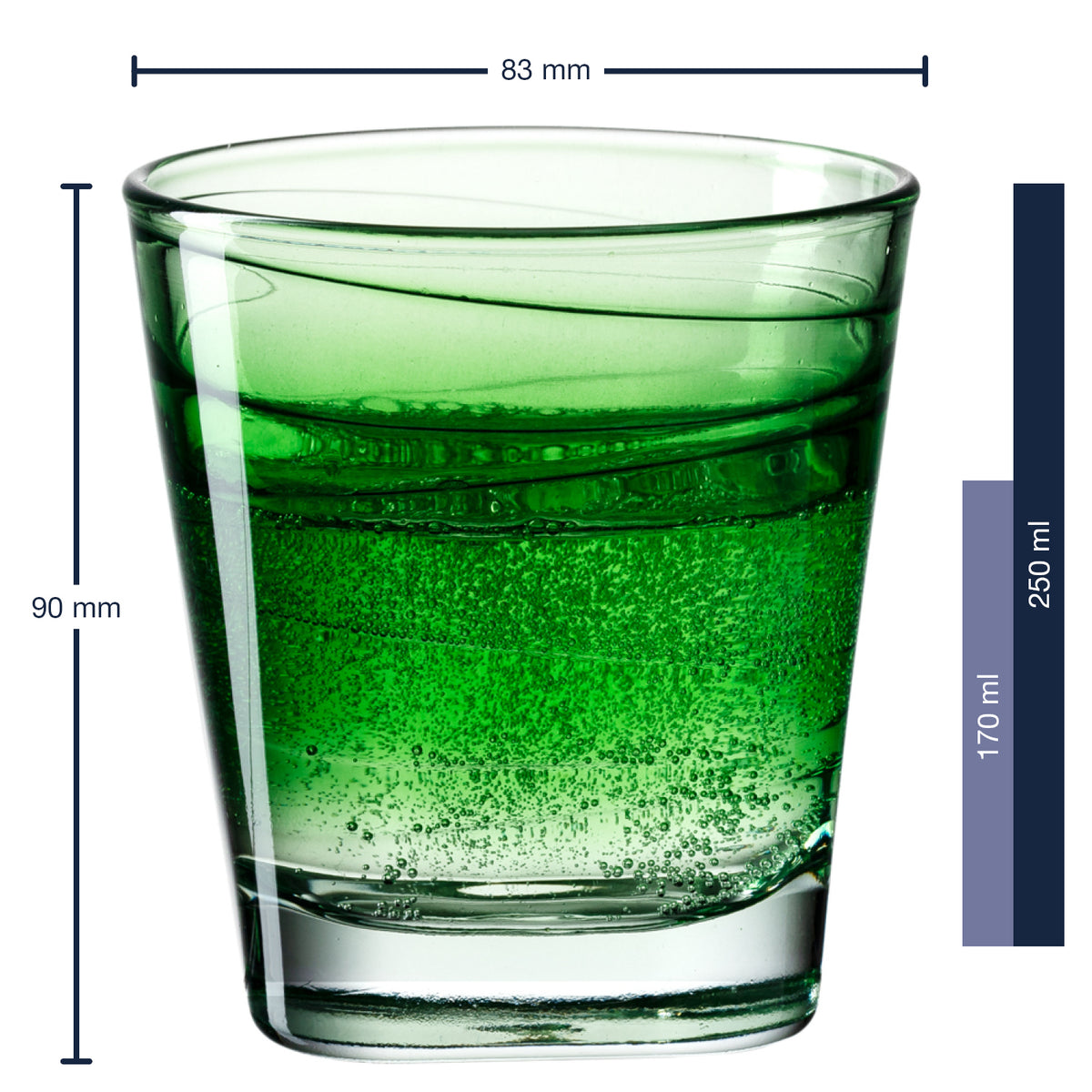 Massangaben zu Trinkglas VARIO STRUTTURA 250 ml grün