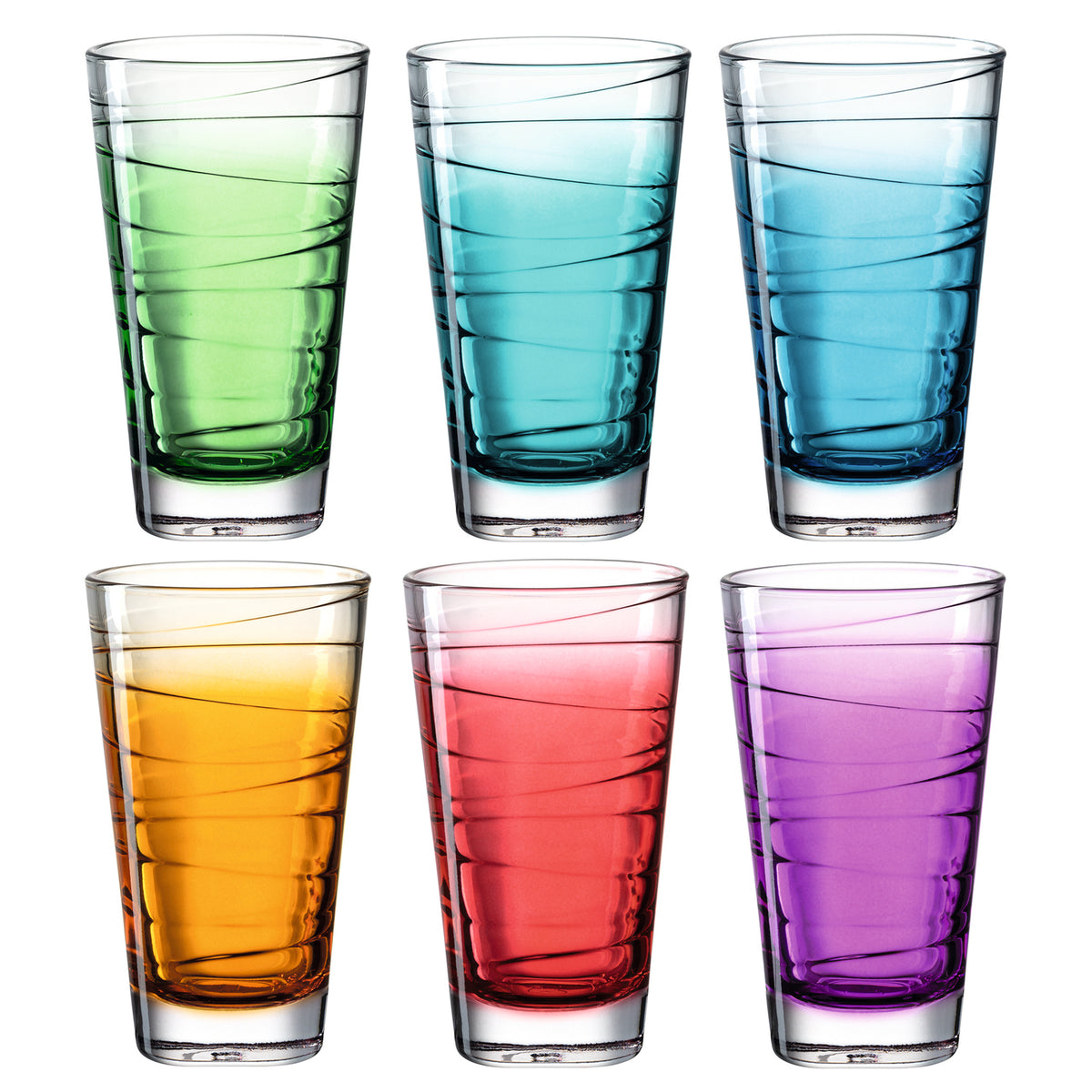 Trinkglas VARIO STRUTTURA 6 Stück sortiert 280 ml Farbverlauf