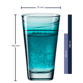 Trinkglas VARIO STRUTTURA  280 ml Farbverlauf 6er-Set