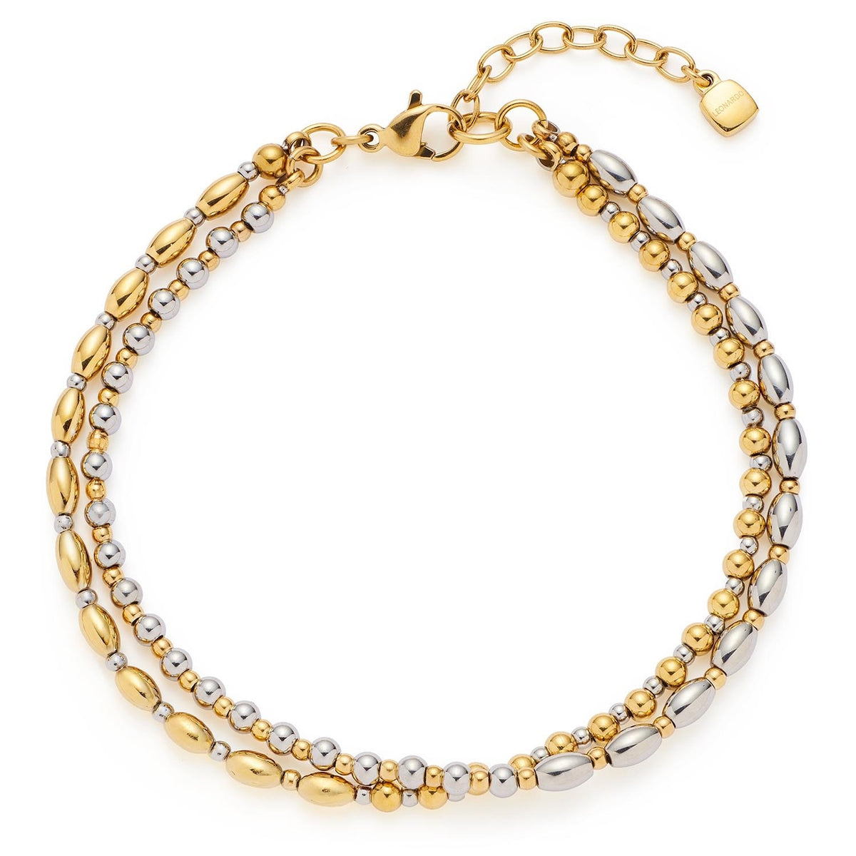 Armband SABRINA in Bicolor aus goldenen und silbernen Edelstahlgliedern mit Verschluss