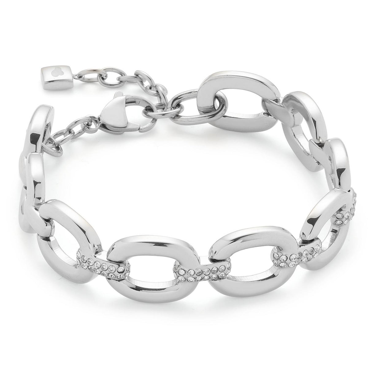Armband BELLE in Silber mit Gliedern und Zirkonia-Steinen