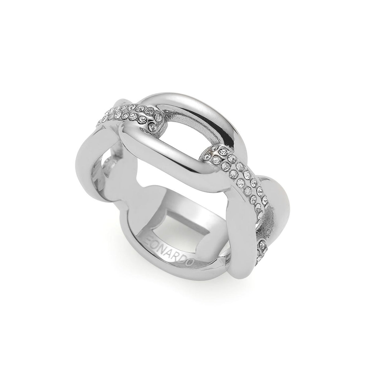 Ring BELLE 20 aus Edelstahl mit Zirkonia, silber, Detailansicht