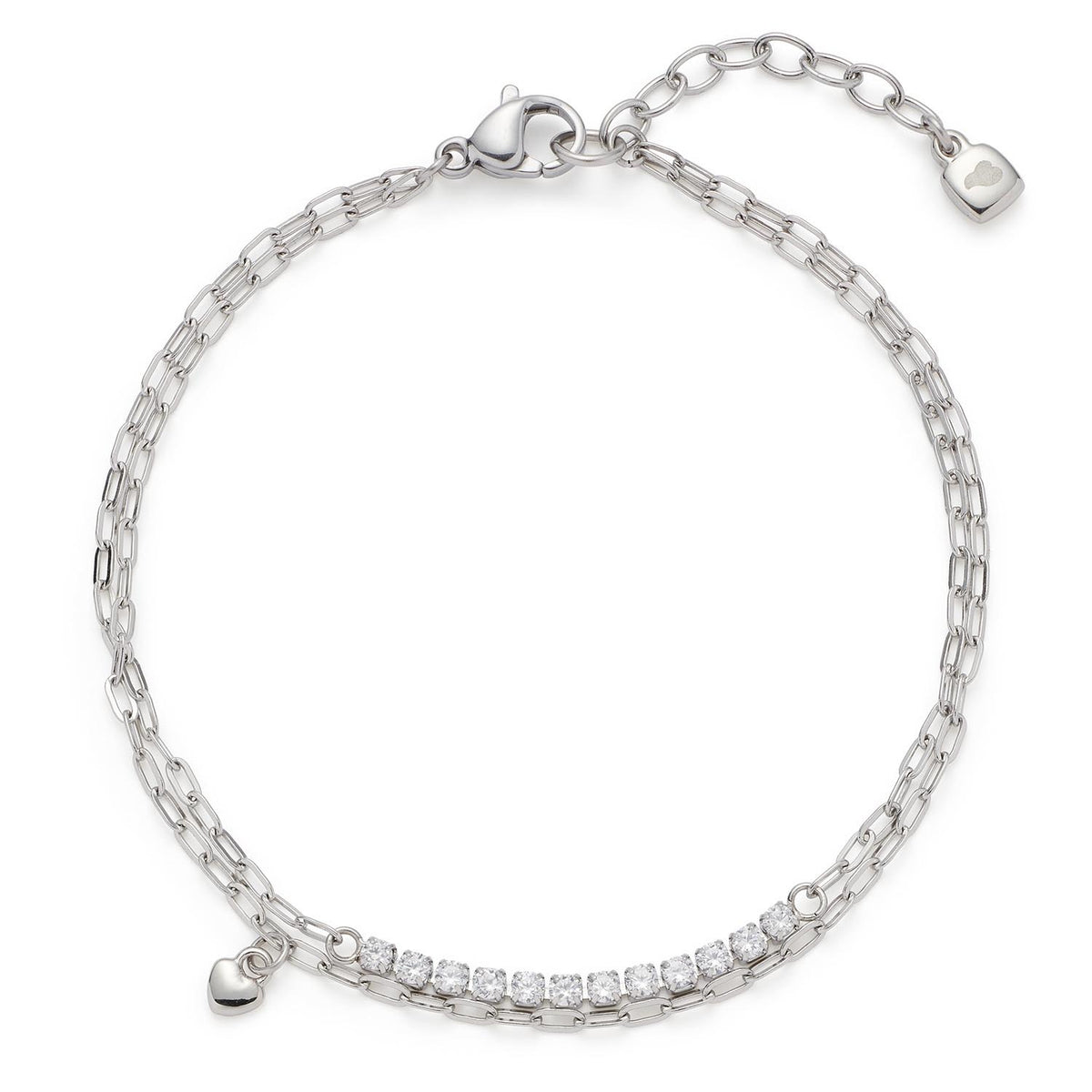 Armband TINI CIAO aus Edelstahl mit Zirkonia-Steinen in Silber
