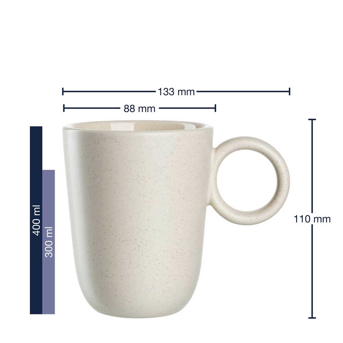 Keramiktasse ROMA 400 ml creme 6er-Set