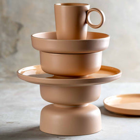 Keramikteller ROMA 20 cm apricot tief 6er-Set