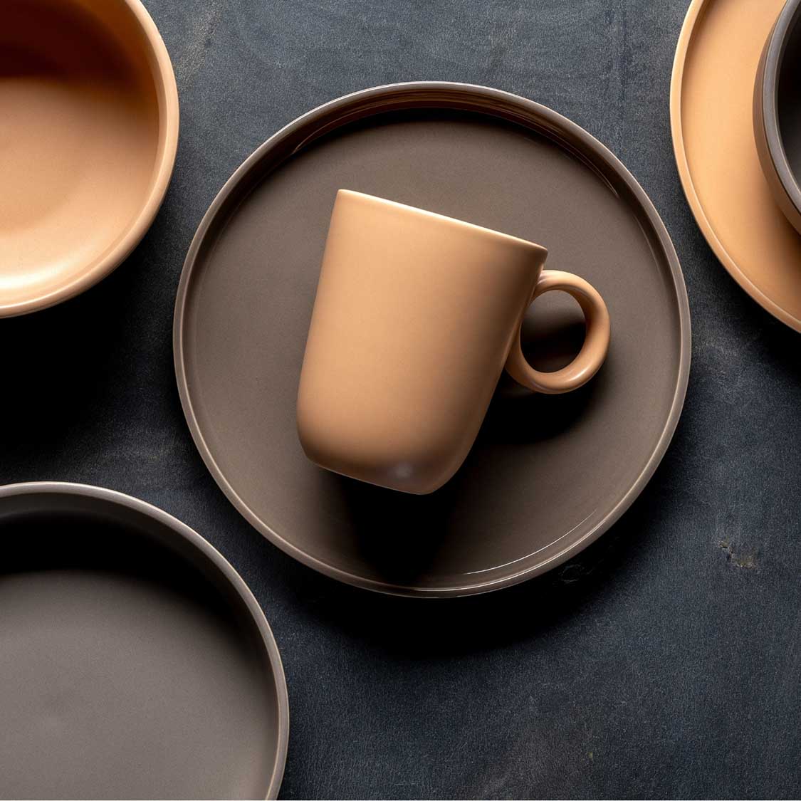Keramiktasse ROMA 400 ml apricot 6er-Set