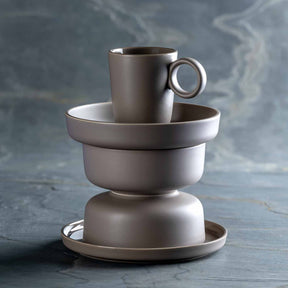 Keramikteller ROMA 20 cm taupe tief