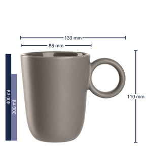 Keramiktasse ROMA 400 ml taupe