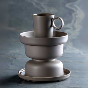 Keramiktasse ROMA 400 ml taupe 6er-Set
