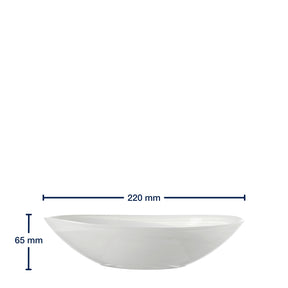 Schale ALABASTRO 22 cm weiß oval