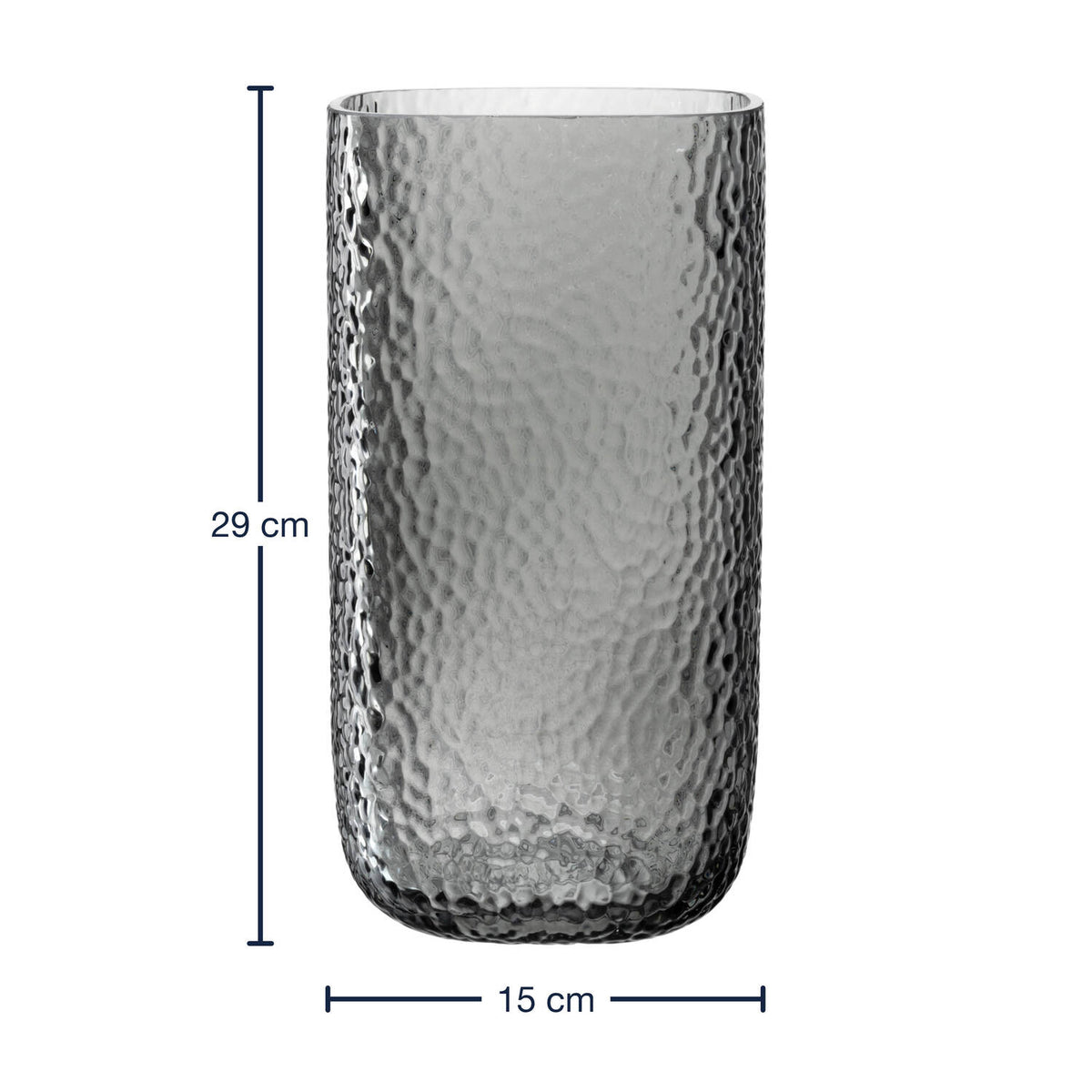 Massangaben zu Vase MARTELLO 29 cm grau