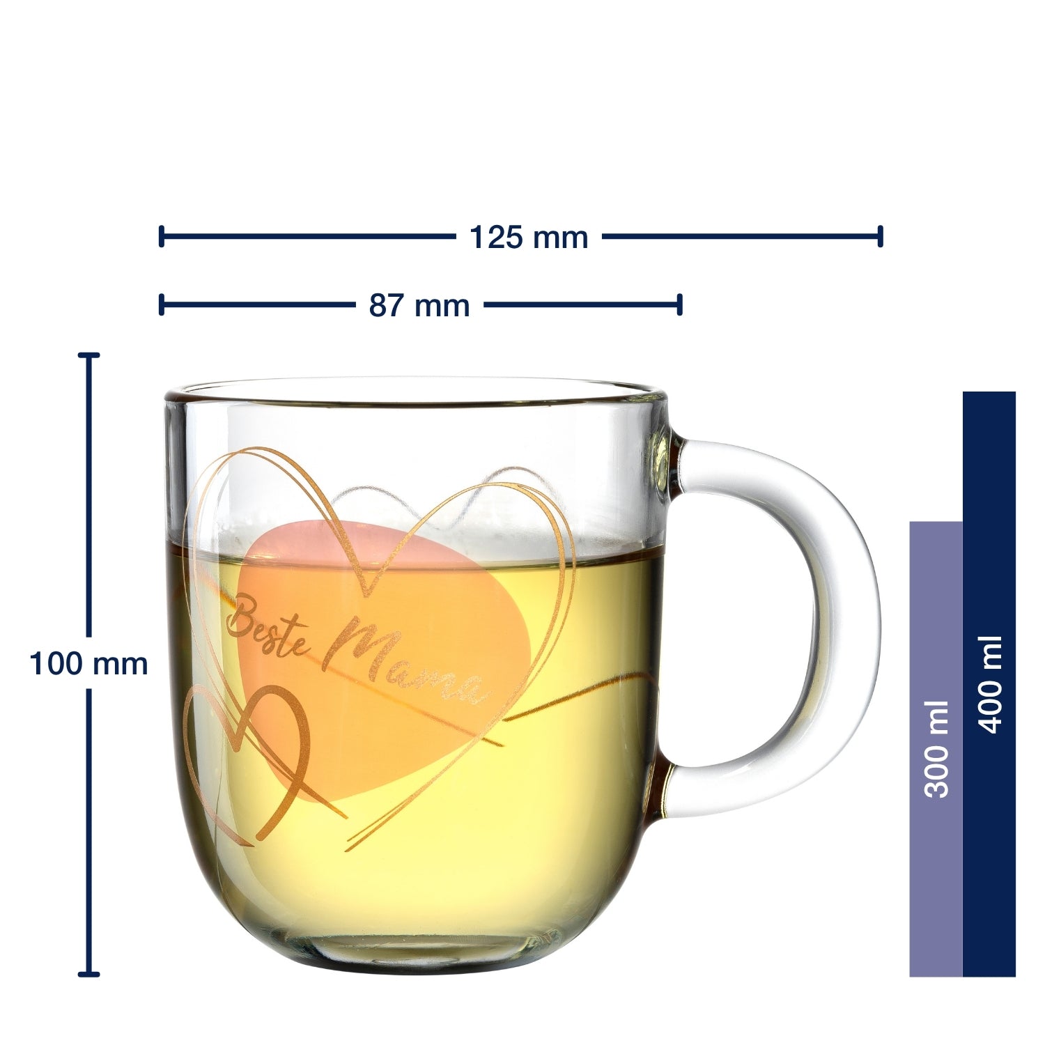 Tasse EMOZIONE 400 ml apricot 'Beste Mama'