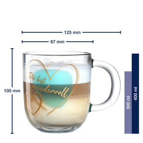 Tasse EMOZIONE 400 ml türkis 'Du bist wundervoll'