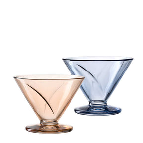 Eisschale CONO 270 ml apricot / blau 4er-Set