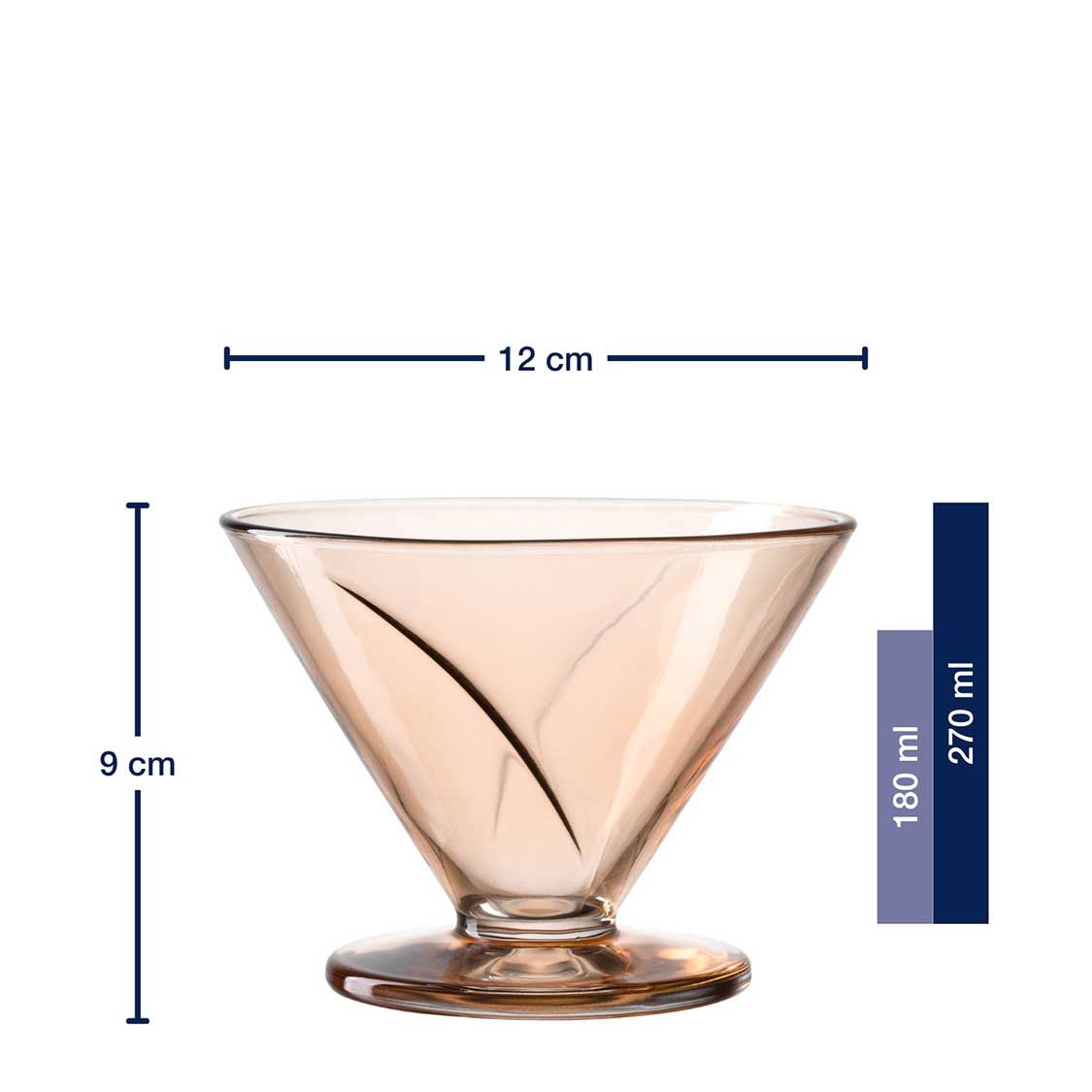 Eisschale CONO 270 ml apricot / blau 4er-Set