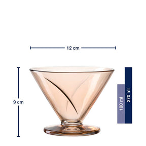 Eisschale CONO 270 ml apricot / blau 4er-Set