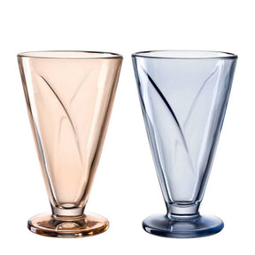 Eisbecher CONO 360 ml apricot / blau 4er-Set