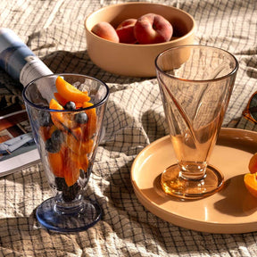 Eisbecher CONO 360 ml apricot / blau 4er-Set