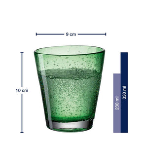 Trinkglas BURANO 330 ml grün 6er-Set
