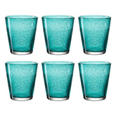 Trinkglas BURANO 330 ml türkis 6er-Set
