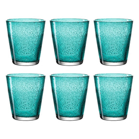 Trinkglas BURANO 330 ml türkis 6er-Set