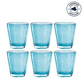 Trinkglas BURANO 330 ml blau 6er-Set