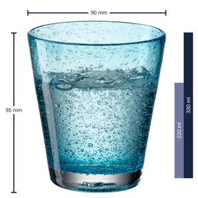Trinkglas BURANO 330 ml blau 6er-Set