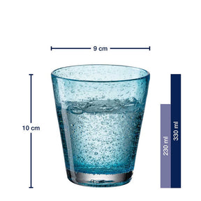 Trinkglas BURANO 330 ml blau 6er-Set