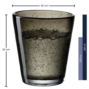 Trinkglas BURANO 330 ml dunkelgrau 6er-Set