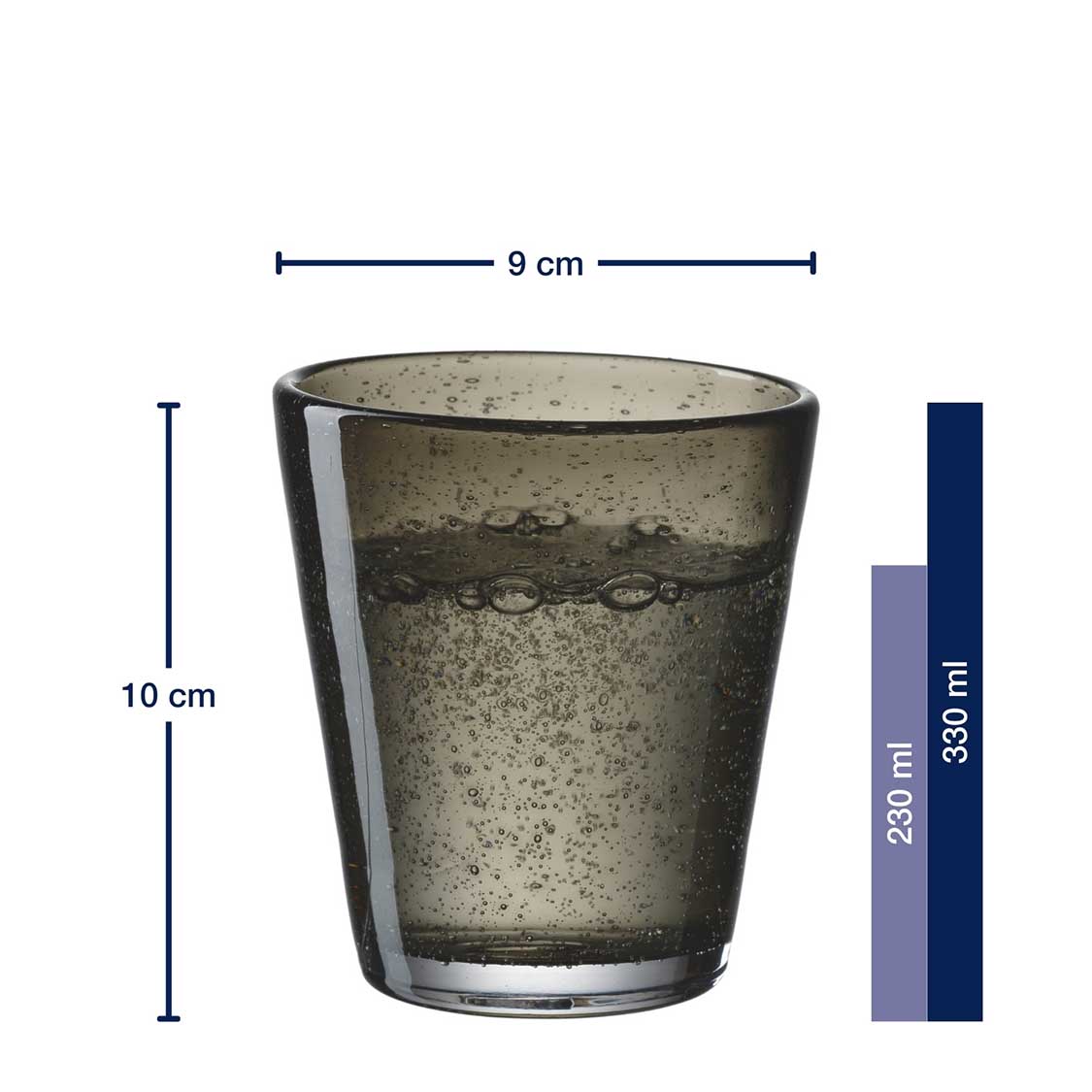 Trinkglas BURANO 330 ml dunkelgrau 6er-Set