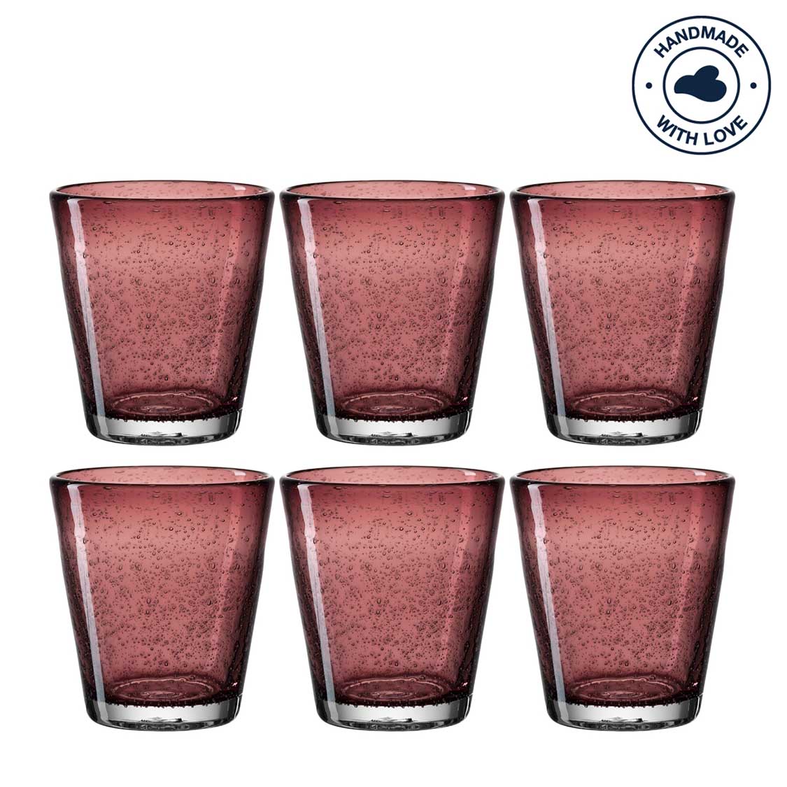 Trinkglas BURANO 330 ml viola 6er-Set