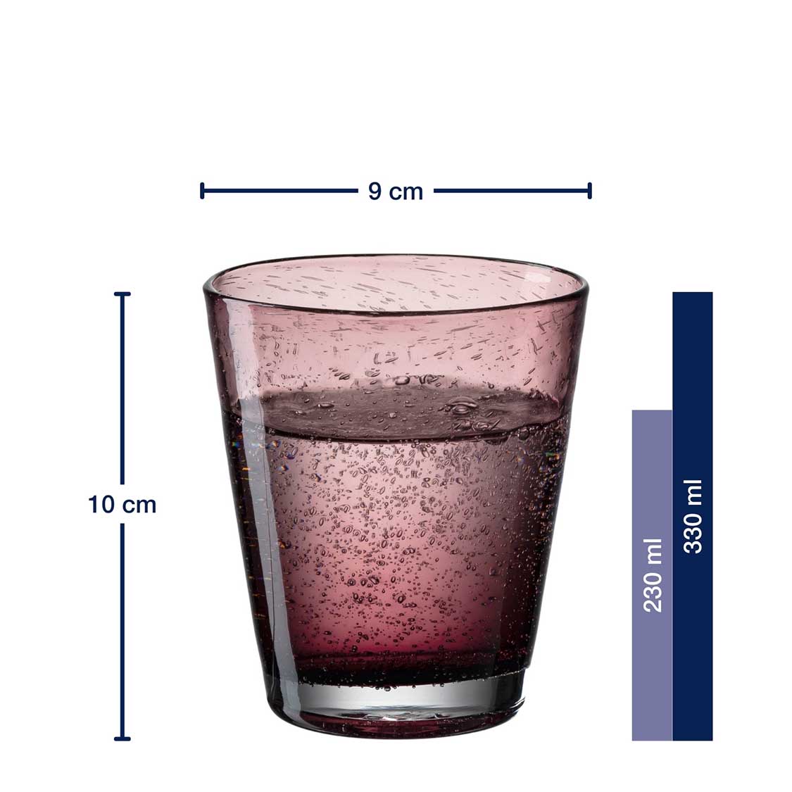 Trinkglas BURANO 330 ml viola 6er-Set