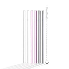 Glastrinkhalme SANO 18 cm 6er-Set + Reinigungsbürste