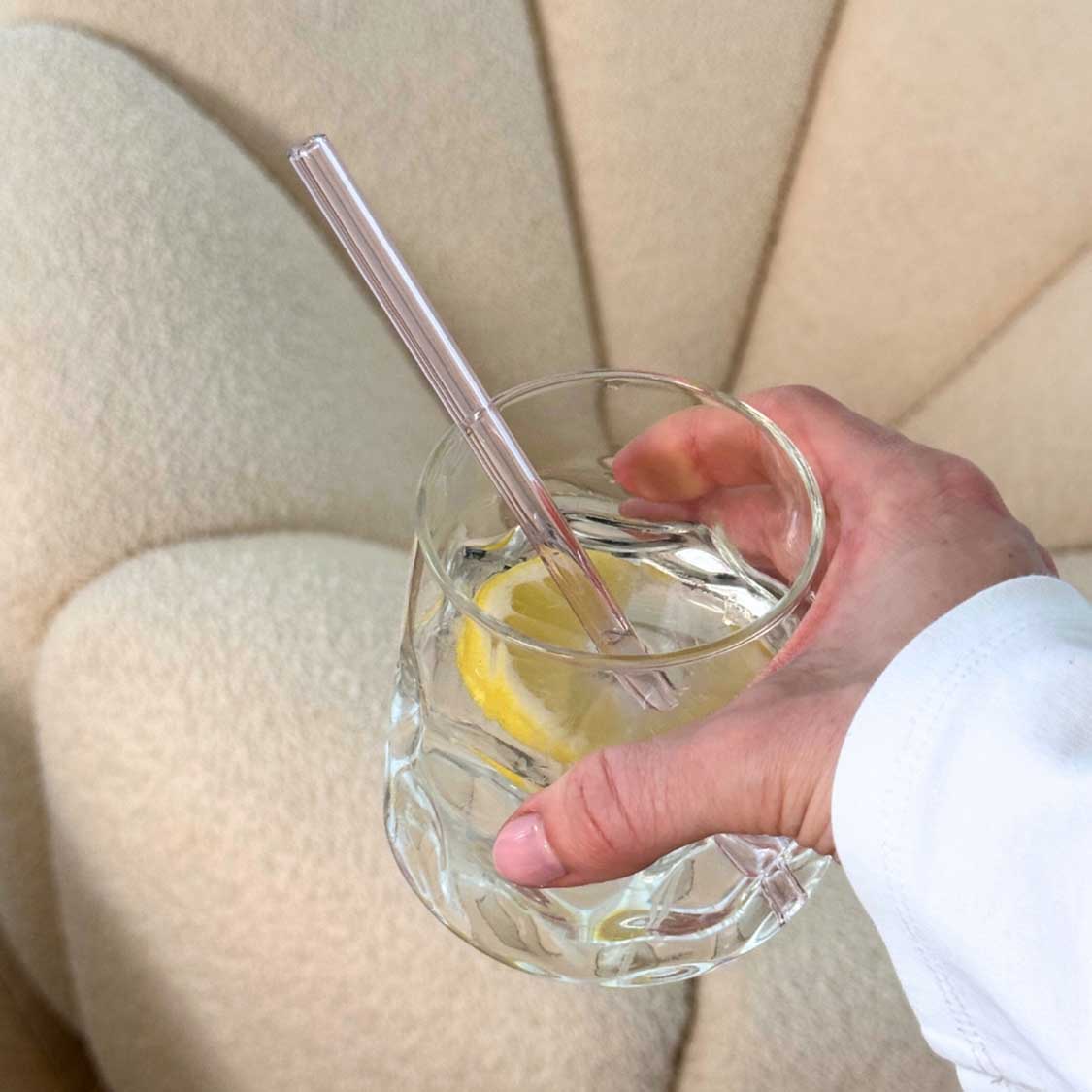 Glastrinkhalme SANO 18 cm 6er-Set + Reinigungsbürste