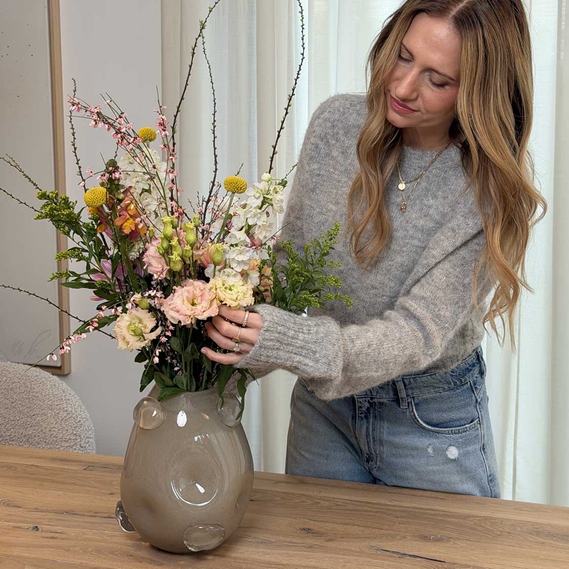 Vase HAZEL 25 cm beige