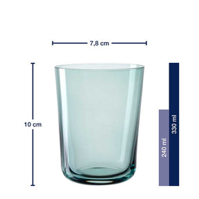 Trinkglas LEGGERO 330 ml mare 4er-Set