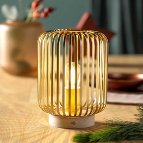 LED Laterne 22cm gold AUTENTICO