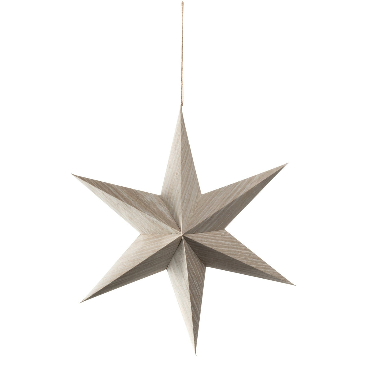 Sternhänger 29cm Holzfunier AUTENTICO in Beige, hängend freigestellt