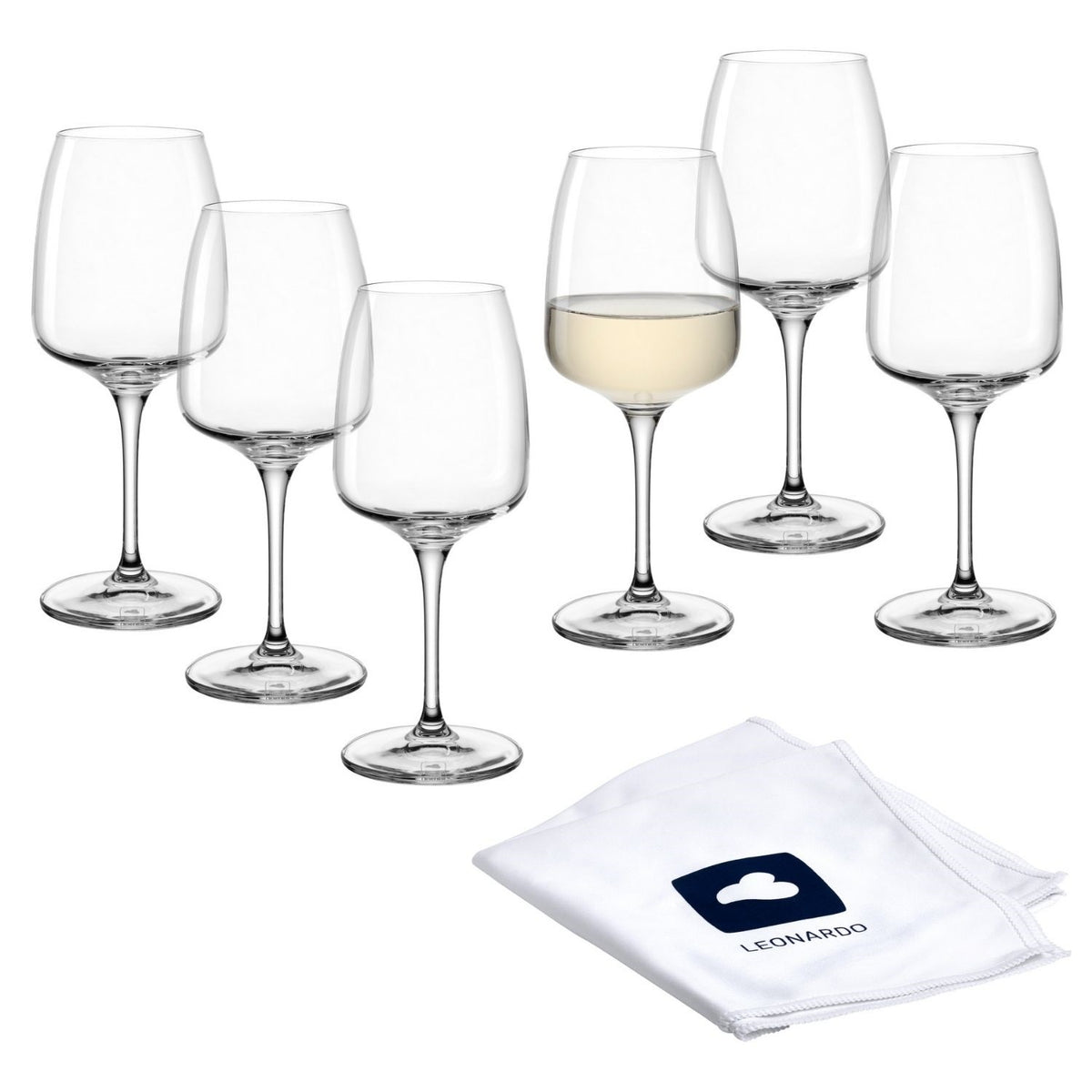 Rieslingglas CESTI 280 ml 6er-Set + Poliertuch