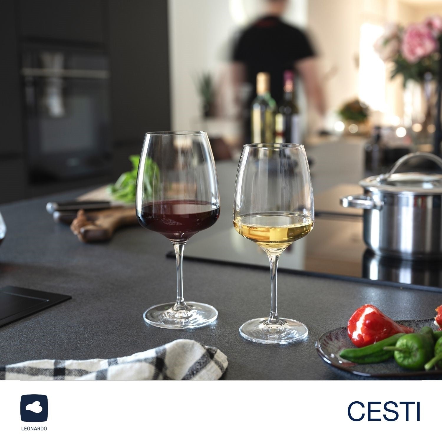Weißweinglas CESTI 360 ml 6er-Set + Poliertuch – LEONARDO