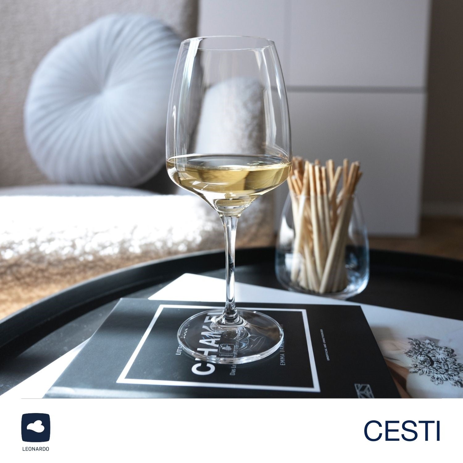 Weißweinglas CESTI 360 ml 6er-Set + Poliertuch – LEONARDO