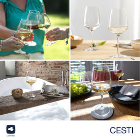 Weißweinglas CESTI 360 ml 6er-Set + Poliertuch